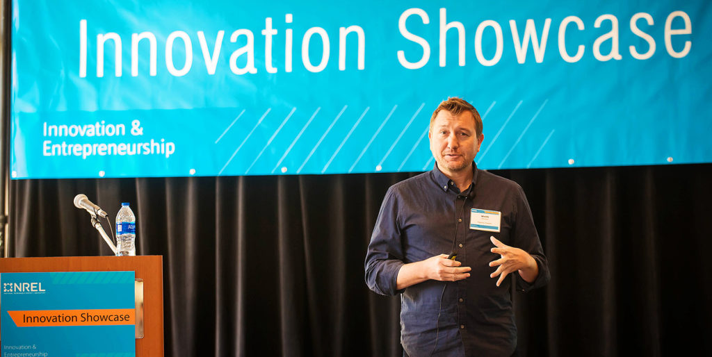 Webb Johnson presenting at NREL Innovation Showcase
